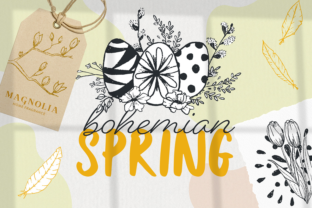 Bohemian Spring Illustrations, a Texture Illustration by amber&ink (Photo 1 of 6)