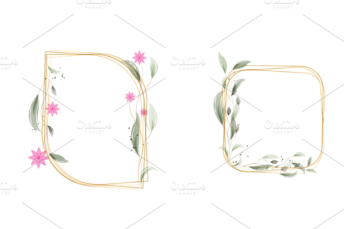 Delicate watercolor floral and, an Illustration by okskukuruza