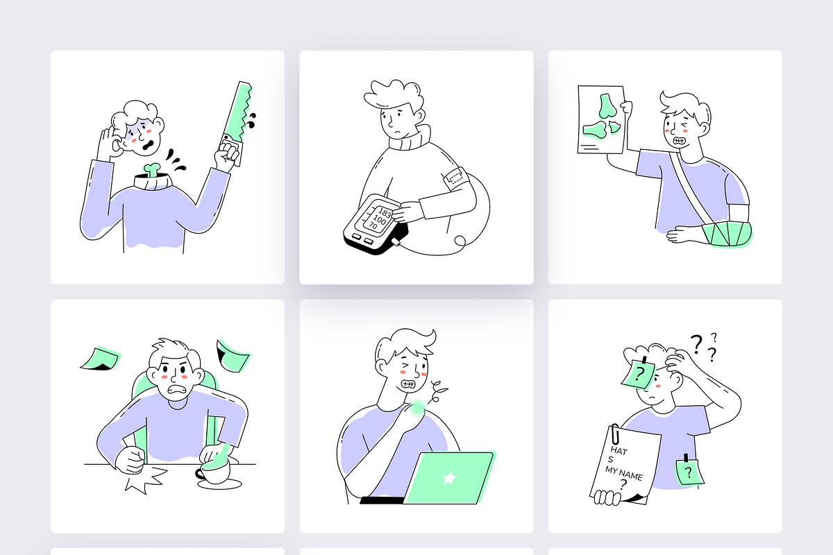 Diseases Symptoms Illustrations, a Person Illustration by Prosymbols (Photo 6 of 6)