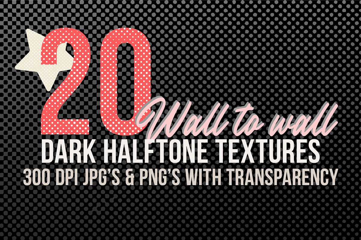 Dark Halftone Textures Pack, a Texture Graphic by fukomoku (Photo 1 of 10)