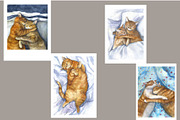 Watercolor Clipart, Cat Clipart png, an Object Graphic by KomtsyanTatyanaArt (Thumbnail 2 of 5)