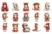 Christmas Cute Girls Sublimation, an Illustration by Designking (Thumbnail 2 of 5)