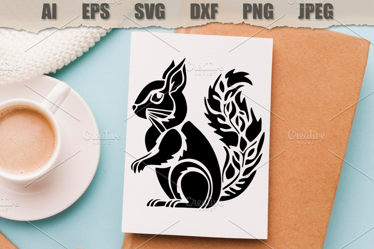 Stencil Squirrel, an Animal Illustration by MARYCRAFTIRIA (Photo 3 of 3)