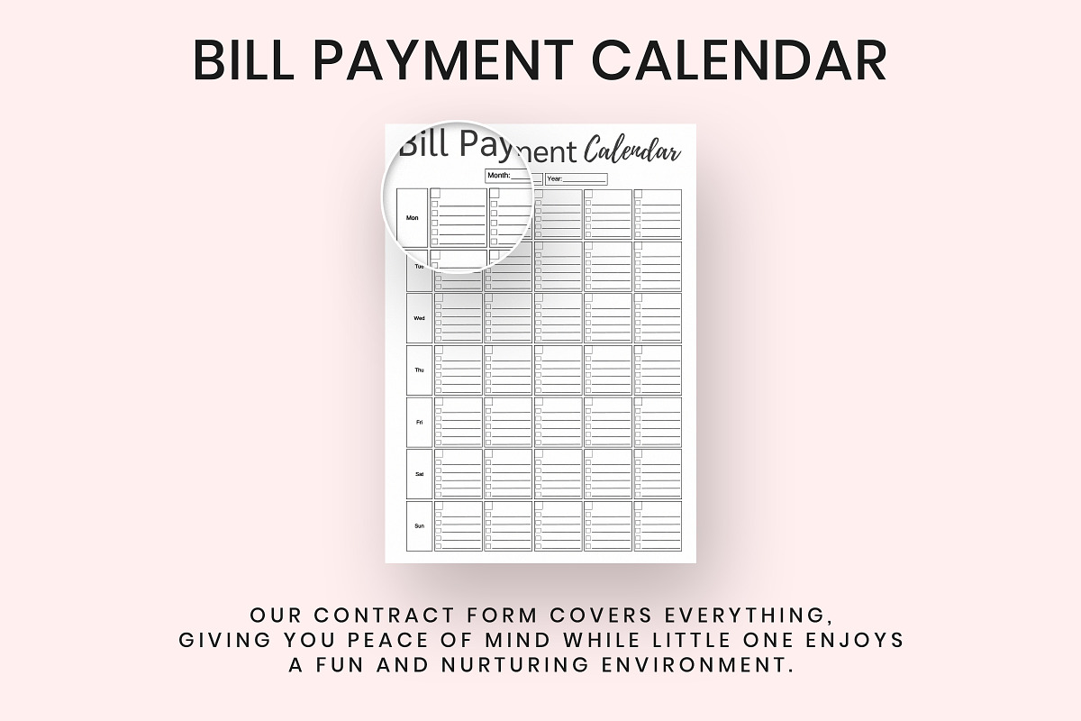 Bill Payment Calendar, a Print Template by Snapybiz (Photo 5 of 10)