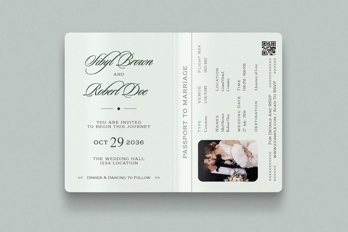 Passport Wedding Invitation Template, an Invitation Template by BrandPacks (Photo 4 of 4)