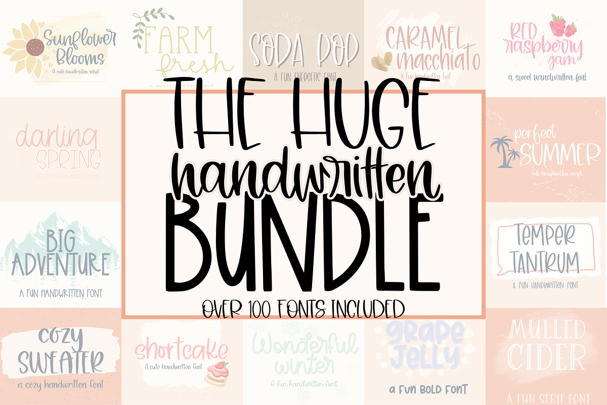 Huge Handwritten Font Bundle, a Handwritten Font by Designing Digitals (Photo 1 of 14)