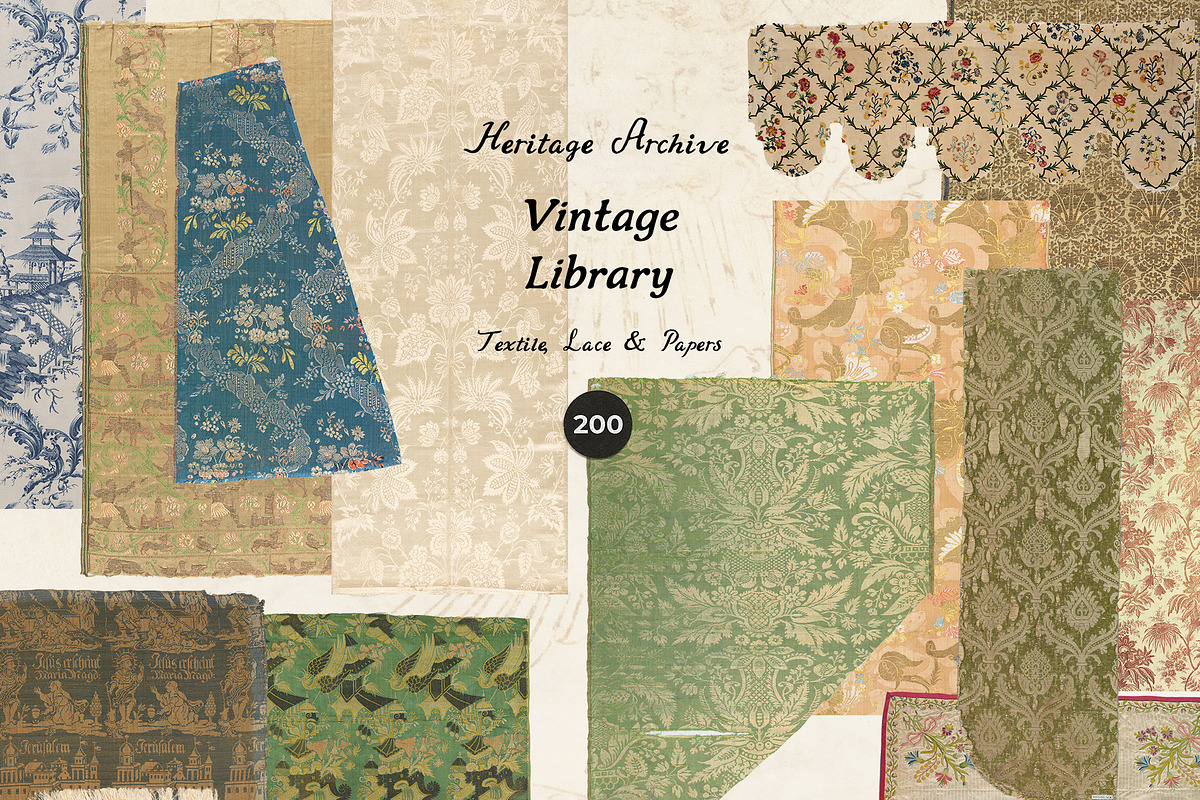 VINTAGE LIBRARY Textile, Lace, Paper, an Object Graphic by Lana Elanor (Photo 13 of 14)