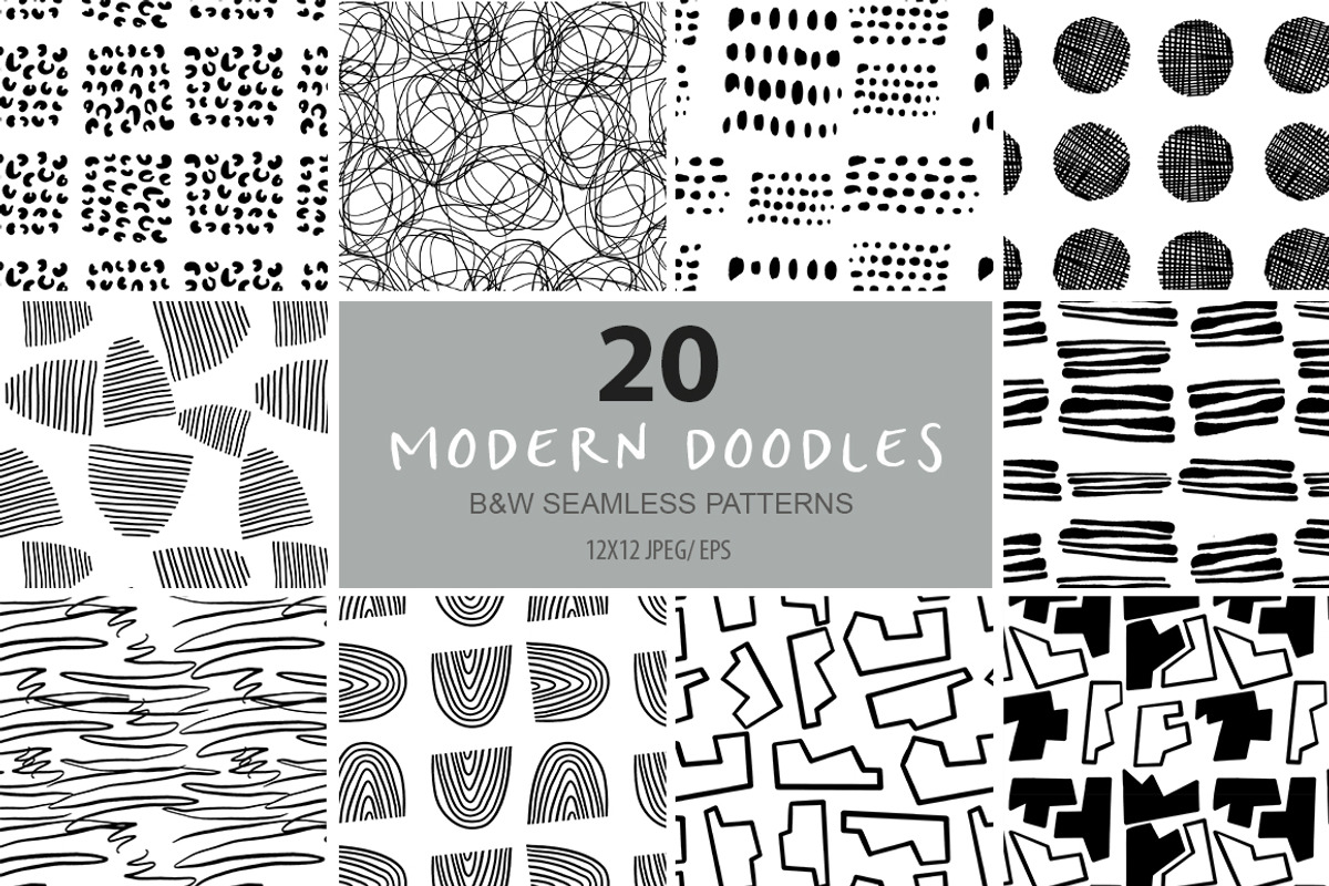 Abstract Doodles Patterns & Elements, an Illustration by Sweet Fig (Photo 4 of 12)