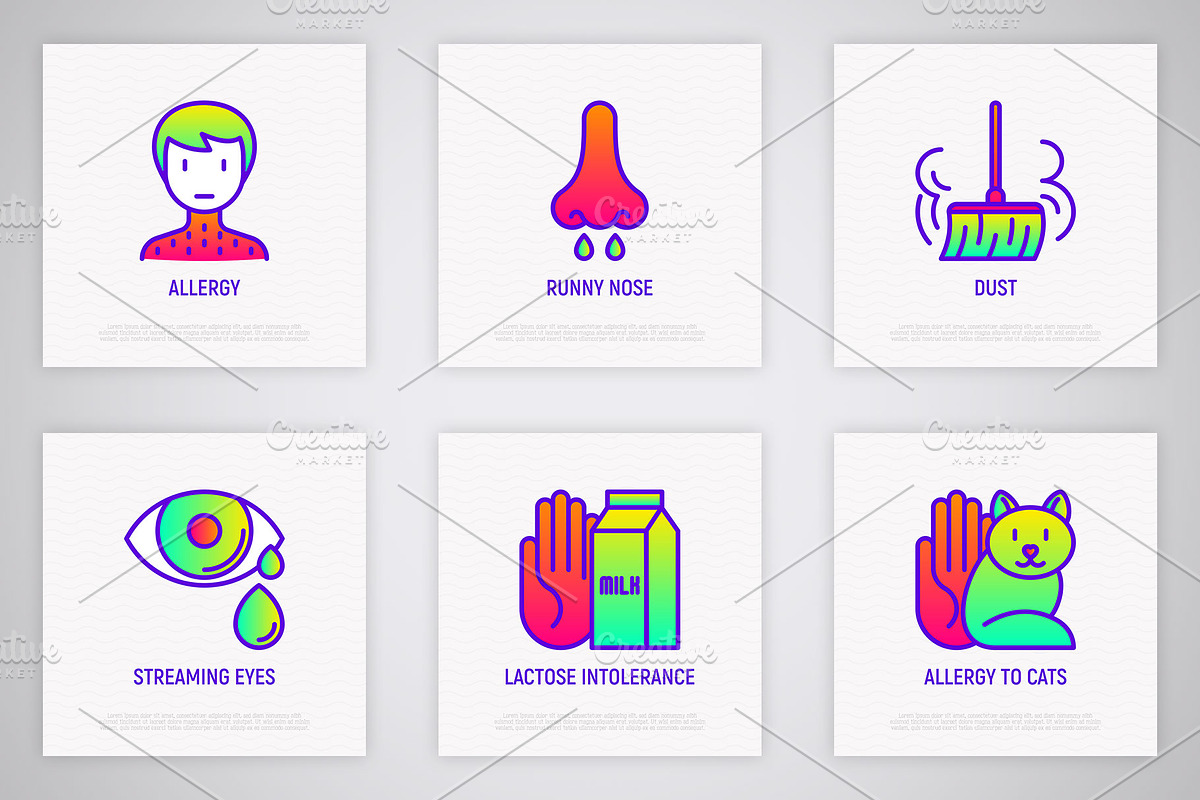 Allergy | 16 Thin Line Icons Set, an Outline Icon by Alex Blogoodf (Photo 4 of 7)