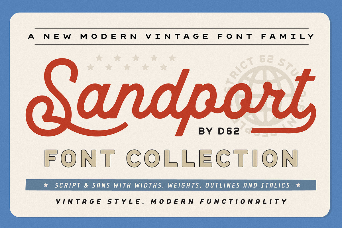 Sandport Font Collection, a Script Font by DISTRICT 62 STUDIO (Photo 1 of 14)