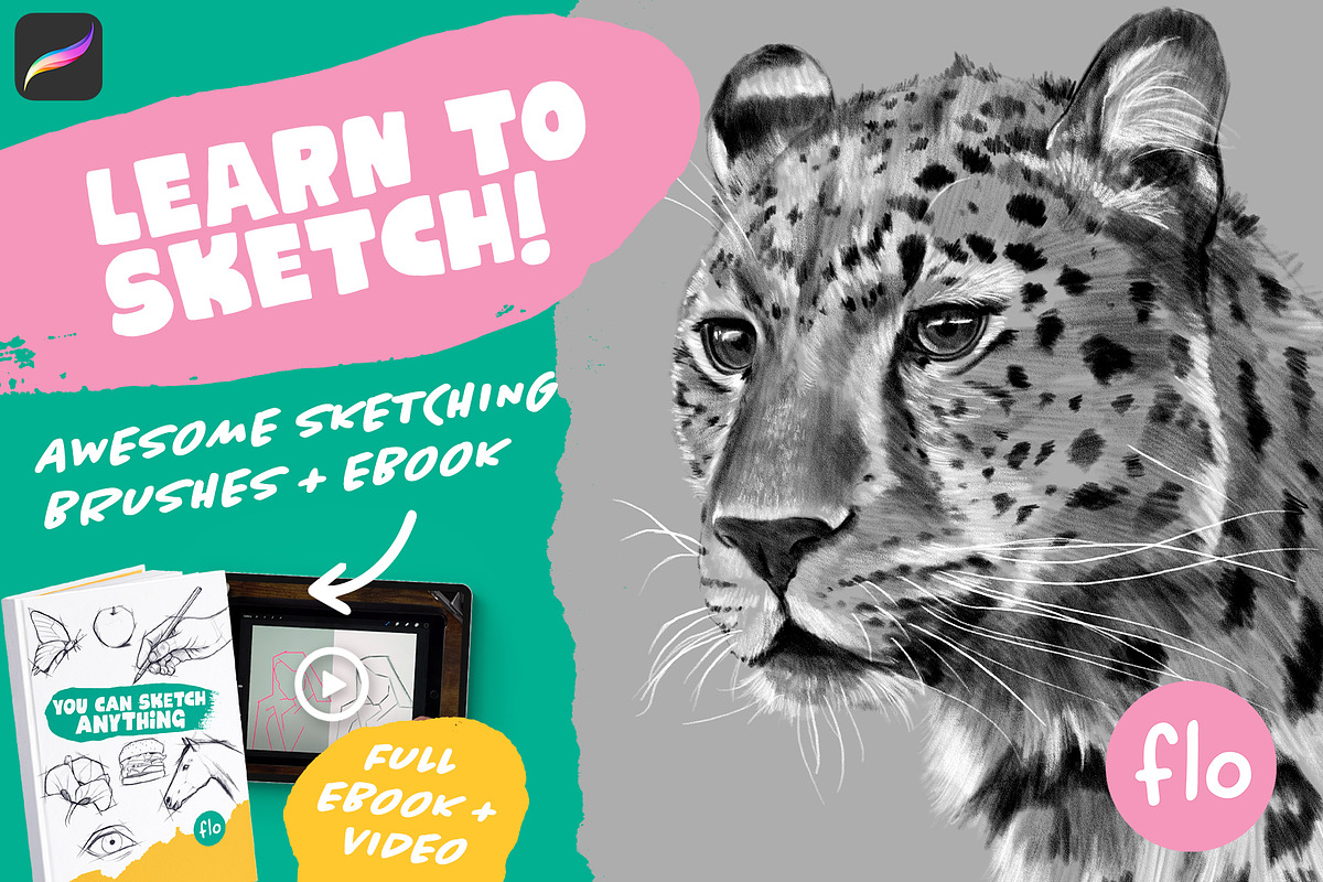Ebook & Sketching Procreate Brushes, a Brush Add-On by ArtwithFlo (Photo 1 of 11)