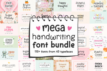 Mega Handwriting Font Bundle, a Handwritten Font by Kaya Fonts