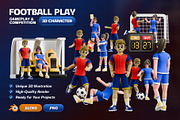 Football Play 3D Character Pack, a Characters & Person 3D Model by Haps Space (Thumbnail 1 of 4)