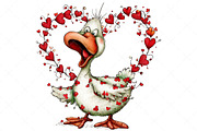 Funny Panic Goose Valentine Clipart, an Illustration by Craft Nest (Thumbnail 5 of 10)