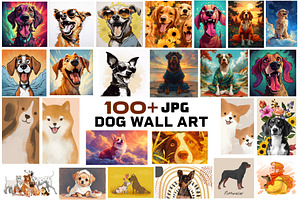 Dog wall art Collection JPG, Dogs, an Animal Photo by Chipshpow Graphics