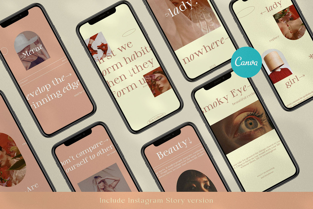 Rosie - Canva + PS Social Media Pack, a Social Media Template by Dirtytemp Studio (Photo 2 of 6)