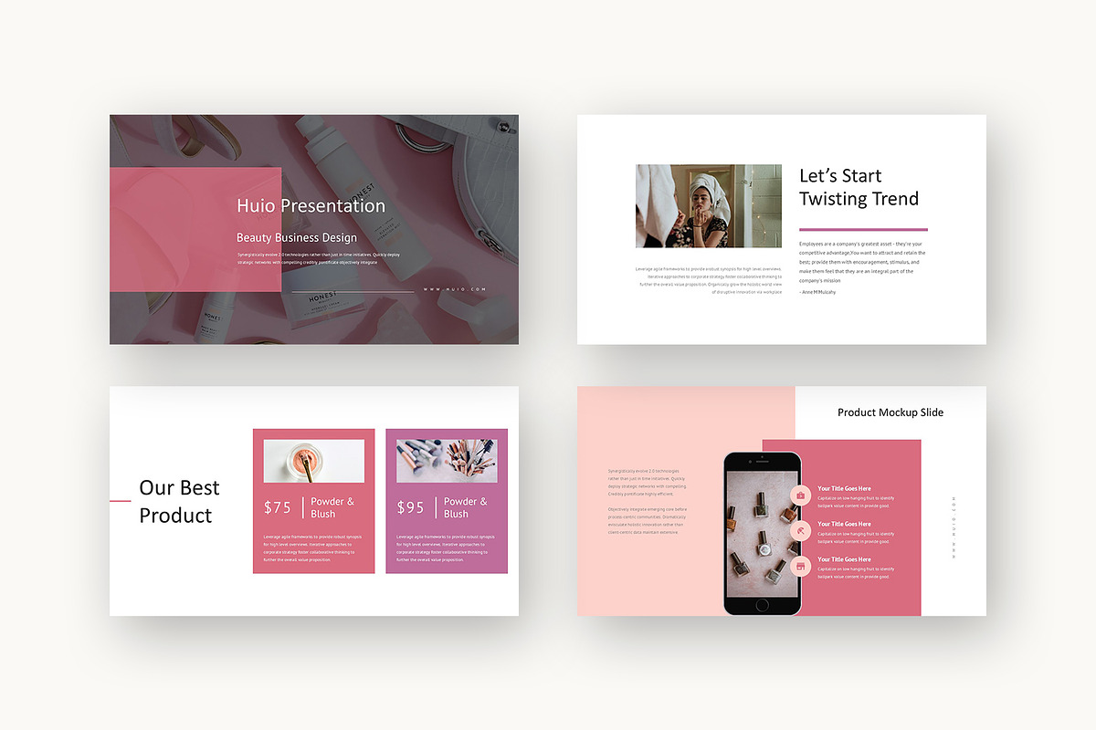 Huio : Beauty Brand Google Slides, a Presentation Template by Punkl Camp (Photo 2 of 16)