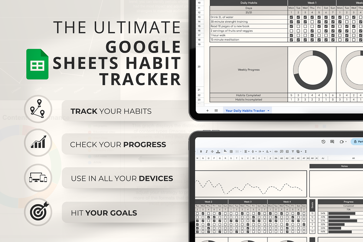 2025 Habit Tracker in Google Sheets, a Stationery Template by Marketello Studio (Photo 1 of 6)