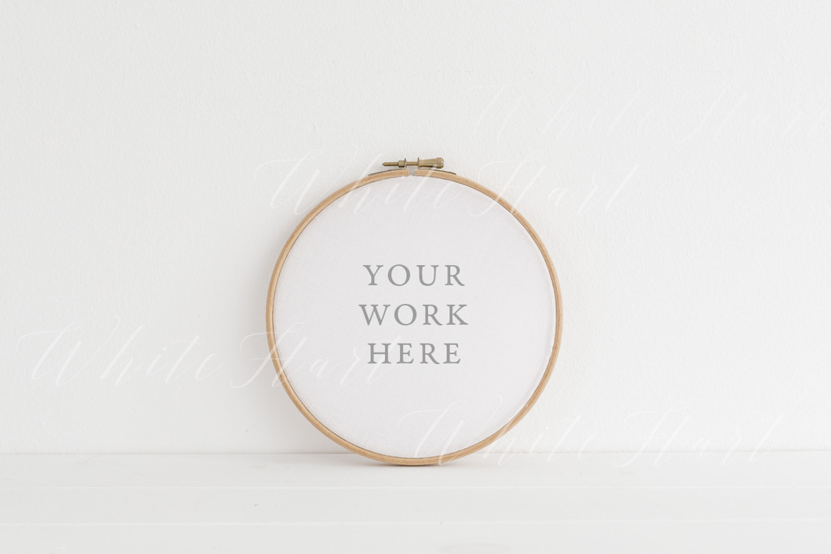 Minimal Embroidery hoop mockup, a Product Mockup by White Hart Co.