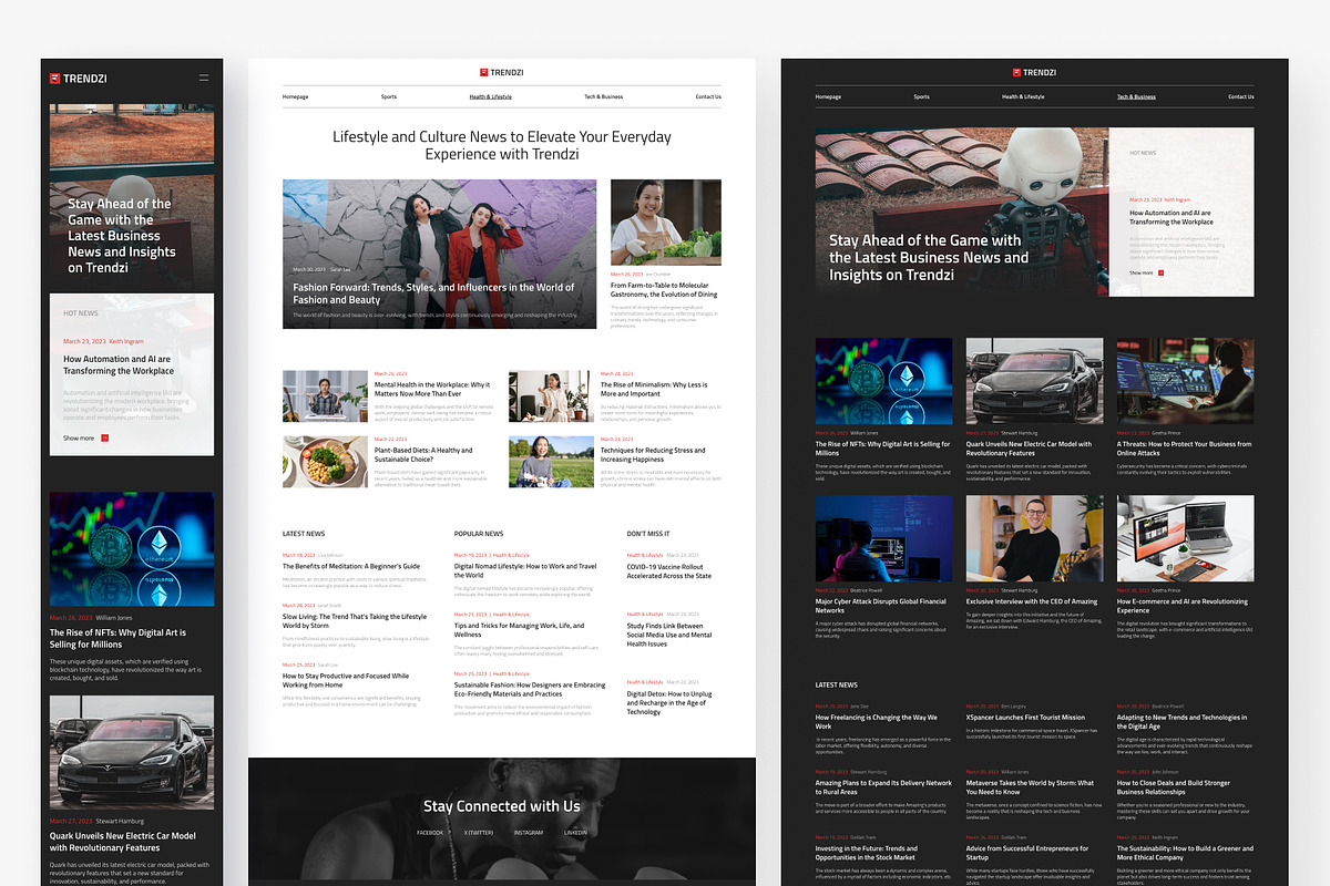 Trendzi - Newspaper Magazine Framer, a Websites & App Template by peterdraw (Photo 4 of 5)