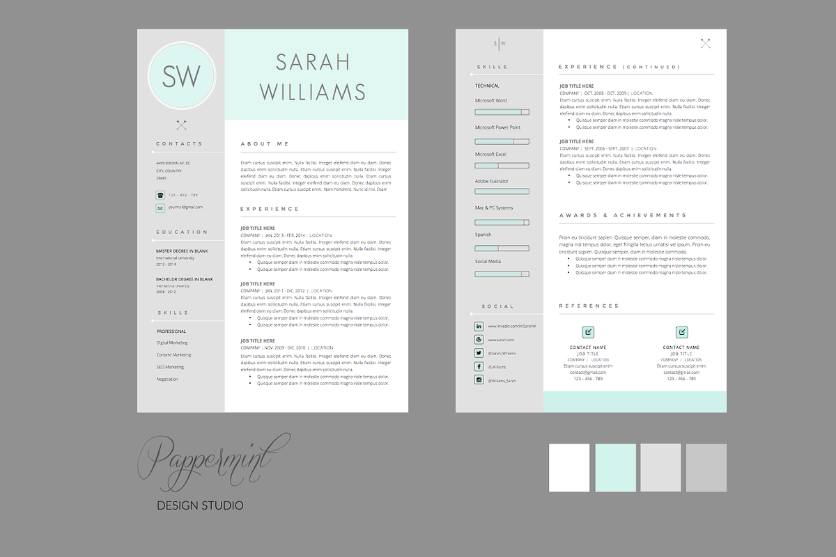 Resume Template + Cover Letter WORD, a Resume Template by PAPPERMINT RESUME STUDIO (Photo 4 of 4)