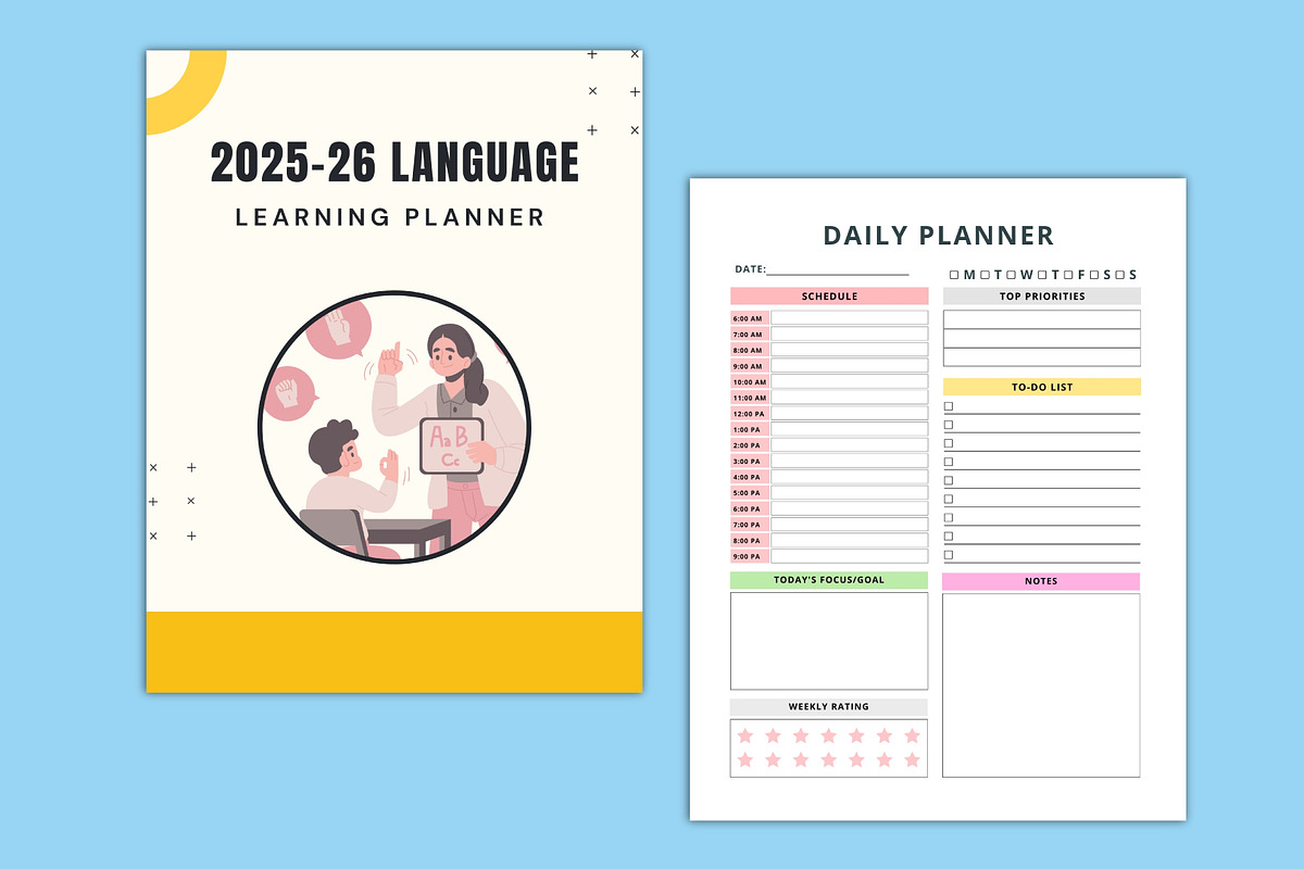 2025-26 Language Learning Planner, a Stationery Template by Designmela01 (Photo 2 of 6)