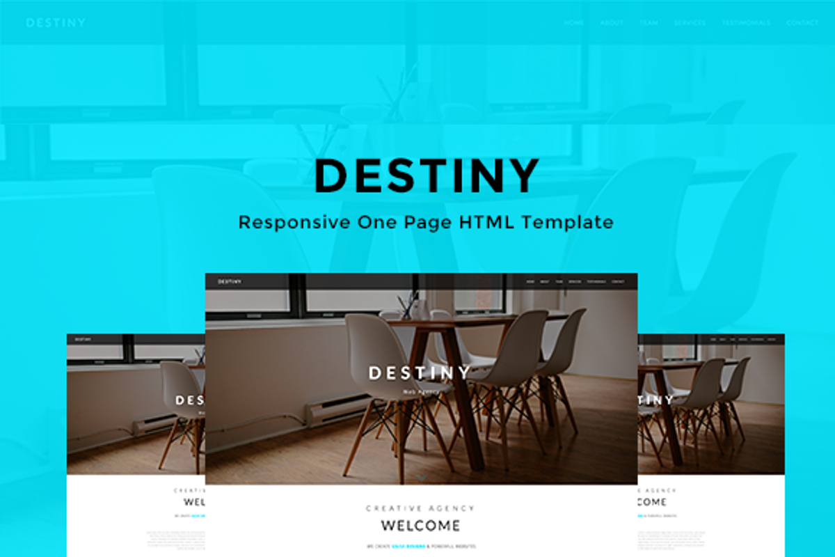 DESTINY - One Page HTML Template, a HTML Template by Riccardo Borchi (Photo 1 of 3)