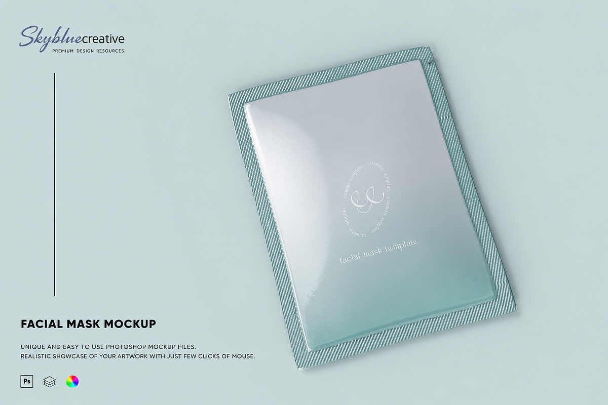 Facial Mask Mockup, an Advertising Mockup by skybluecreative (Photo 1 of 2)
