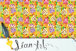 Pattern with Icecream cones