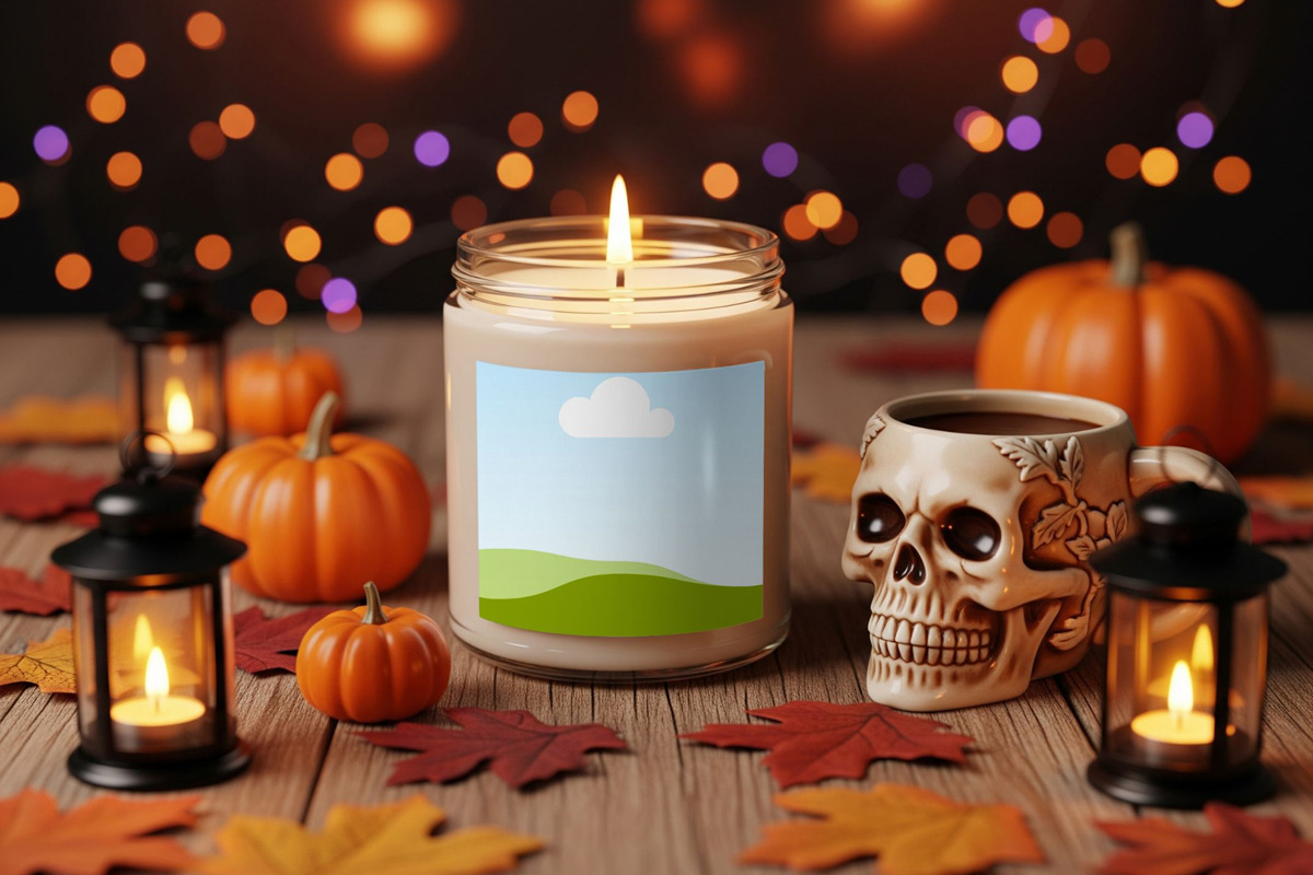 Fall soy candle mockup, a Cups & Container Mockup by Rami's Mockups (Photo 2 of 3)