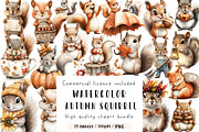 Autumn Squirrel Clipart, an Illustration by CreationArt (Thumbnail 1 of 9)