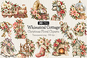 Whimsical Cottage Christmas Cliparts, a Decorative Illustration by Ink Gallery (Thumbnail 1 of 7)