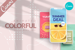 CANVA Colorful Social Media Pack, a Social Media Template by Eviory
