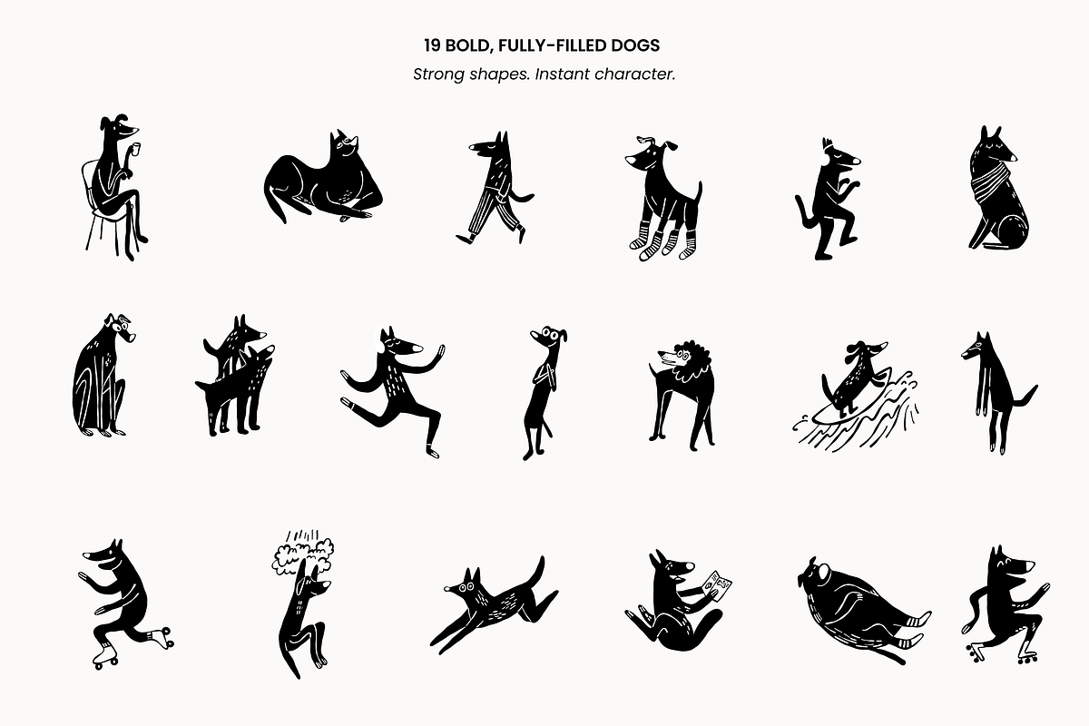 Doodle Dogs: 37 Hand-Drawn Line Art, an Animal Illustration by Veyla (Photo 5 of 12)