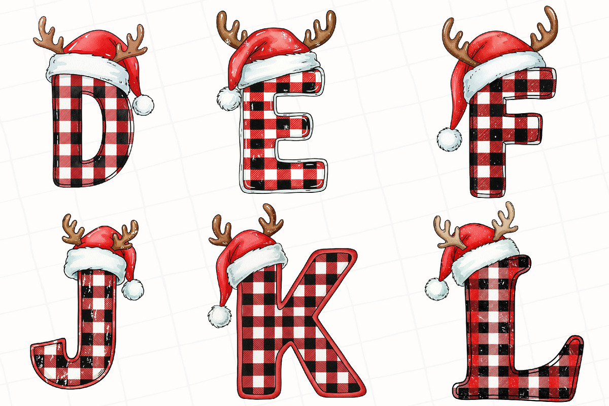 Watercolor Christmas Alphabet Clipar, an Illustration by OK Design (Photo 5 of 5)