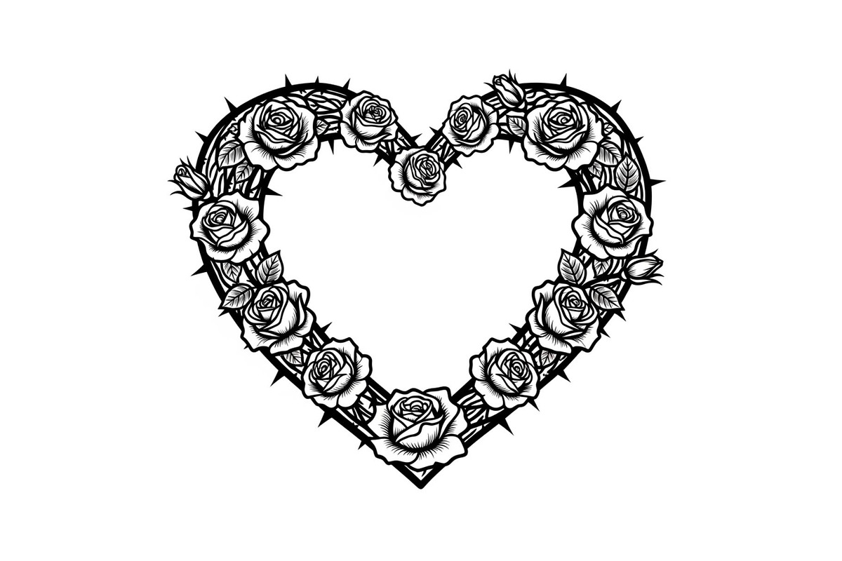 Floral Heart Wreath SVG Bundle, an Illustration by Gaye Art (Photo 5 of 31)