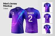 V Neck Men's Jersey Mockup, a Product Mockup by Mockupdaddy (Thumbnail 1 of 9)