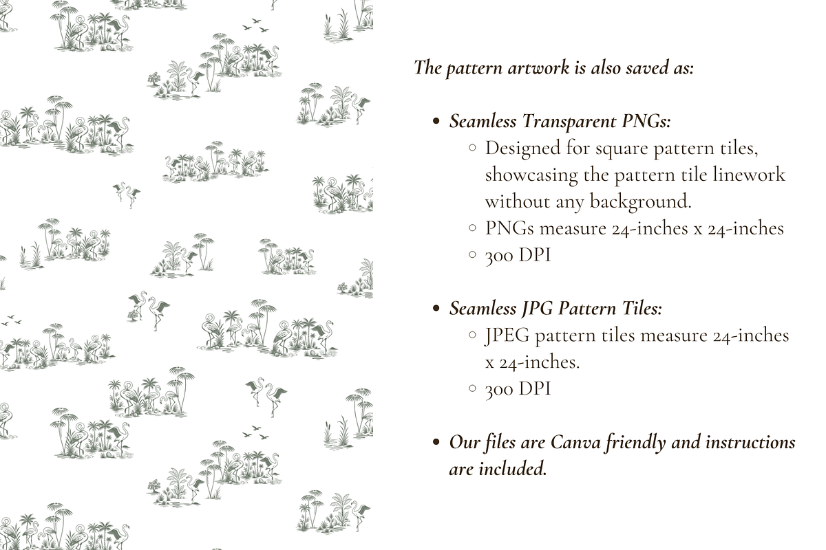Flamingo Toile Illustrated Pattern, a Background Graphic by Hughes Studio (Photo 6 of 8)