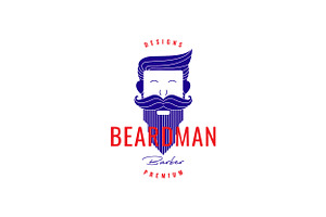 Old Beard And Hairstylist Logo