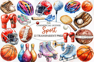 Watercolor Sport Clipart, an Illustration by Designworld