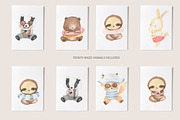 SUMMER PARTY. Watercolor animal set, an Animal Illustration by OlliArtDesign (Thumbnail 4 of 10)
