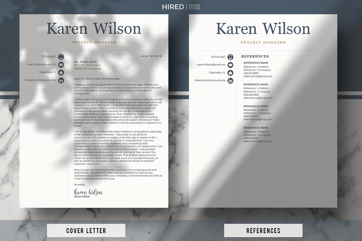 Sales Resume and Cover Letter, CV, a Resume Template by HIRED Design Studio (Photo 4 of 12)