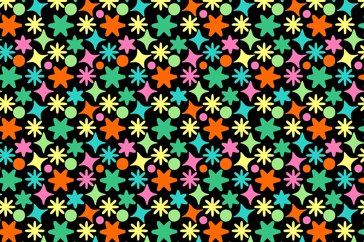 Colorful Stars Seamless Repeat, a Pattern Graphic by Sharon Schwalbe (Photo 2 of 3)