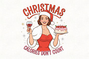 Retro Girl Christmas PNG Shirt Girl, an Illustration by CraftArtStudio (Thumbnail 1 of 4)