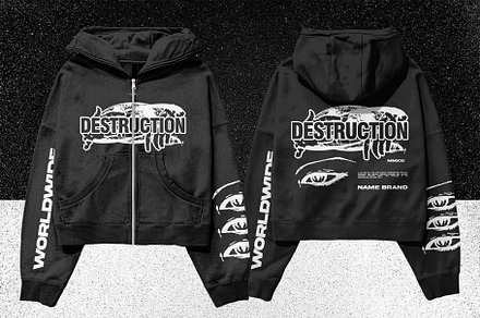 Mockup hoodie Zipper - vintage