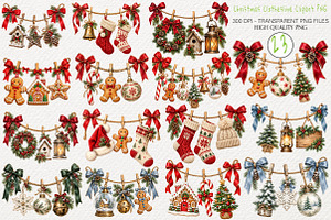 Christmas Clothesline Clipart PNG