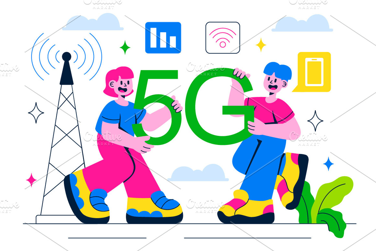 10 5G Network Connectivity, a Technology Illustration by denayunebgt (Photo 4 of 4)