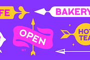 Arrow, signboard, direction. Bright, a Decorative Illustration by Foxys Graphic (Thumbnail 2 of 3)
