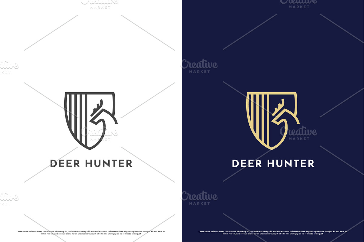 Deer Hunter Badge Logo Design Icon, a Branding & Logo Template by Morvana Crew
