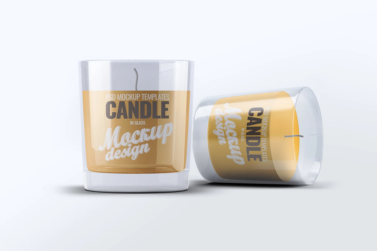 Scented Candle Mock-up, an Advertising Mockup by Se٧enStudio (Photo 2 of 7)